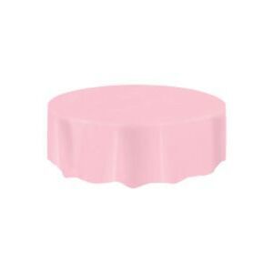 6-Pack 84" Round Neon Pink Plastic Reusable, Waterproof TableCover Party Pink